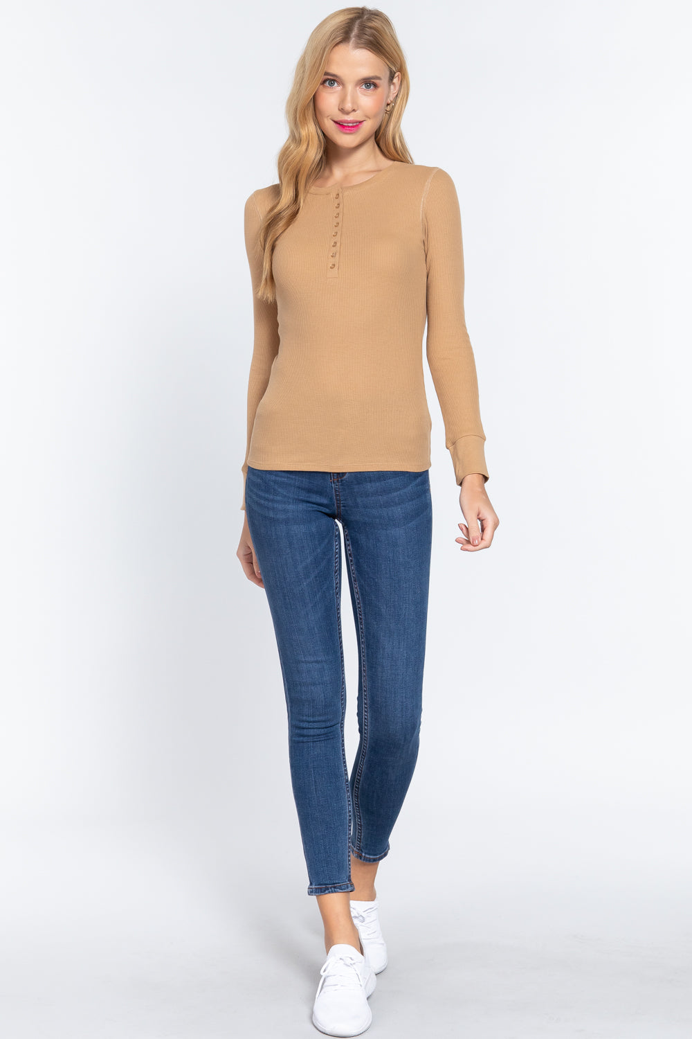 Long Slv Henley Thermal Top-Product Type | Naughty Smile Fashion