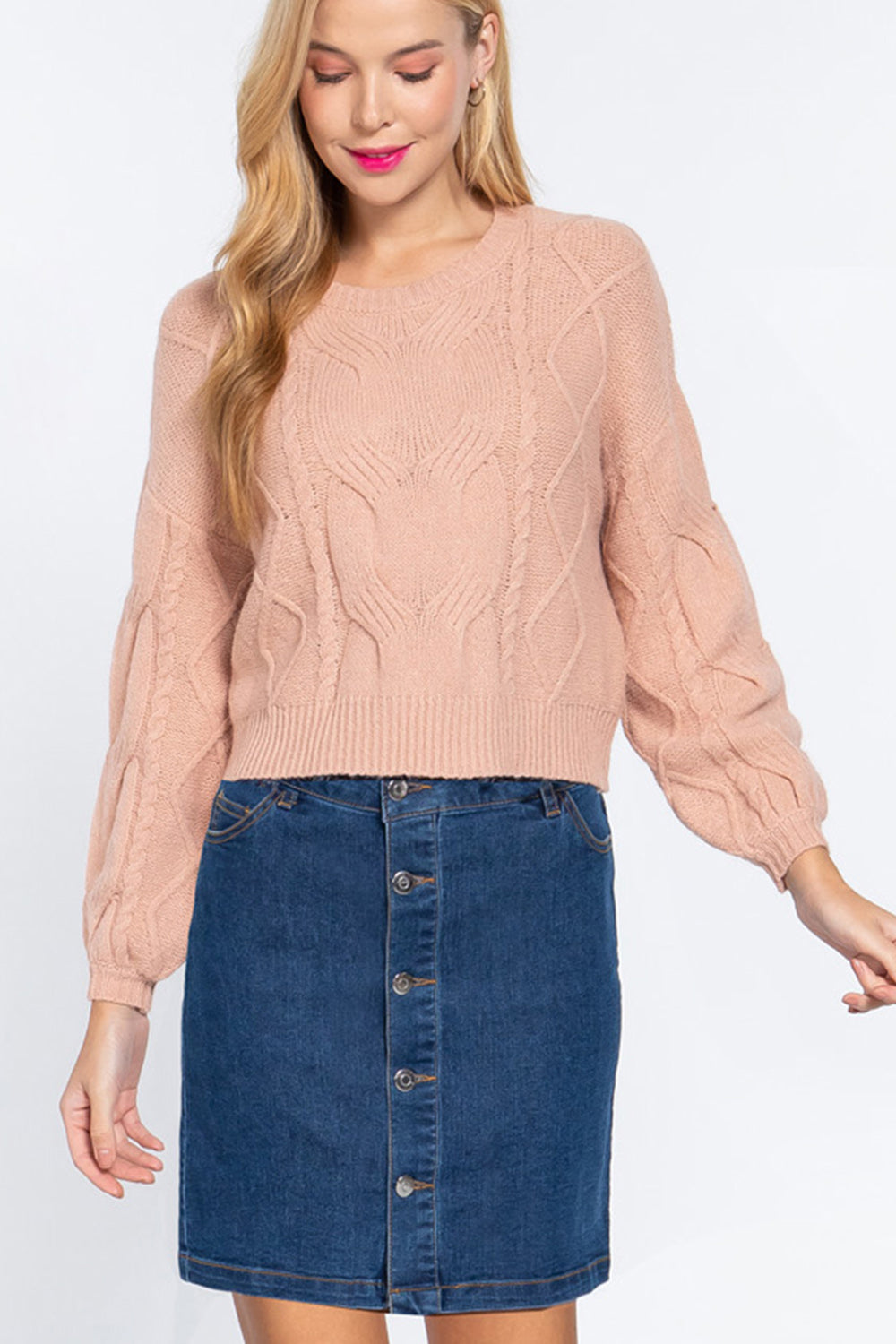 Buttoned Stretch Denim Mini Skirt-Product Type | Naughty Smile Fashion
