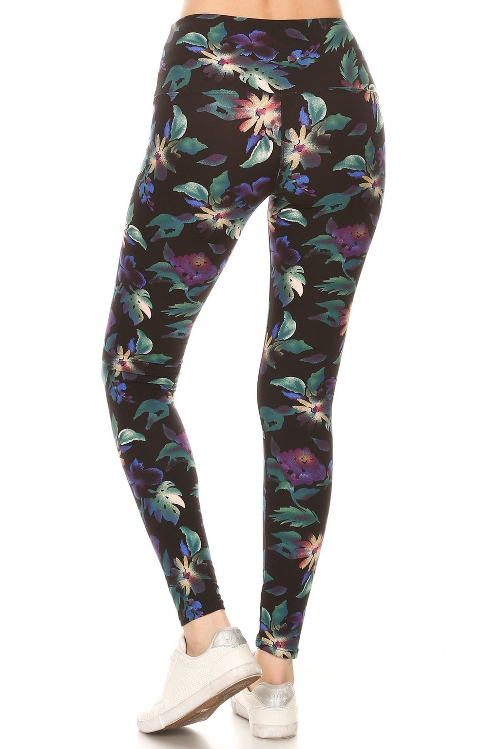 Long Yoga Style Banded Lined Floral Printed Knit Legging With High Waist-Product Type | Naughty Smile Fashion