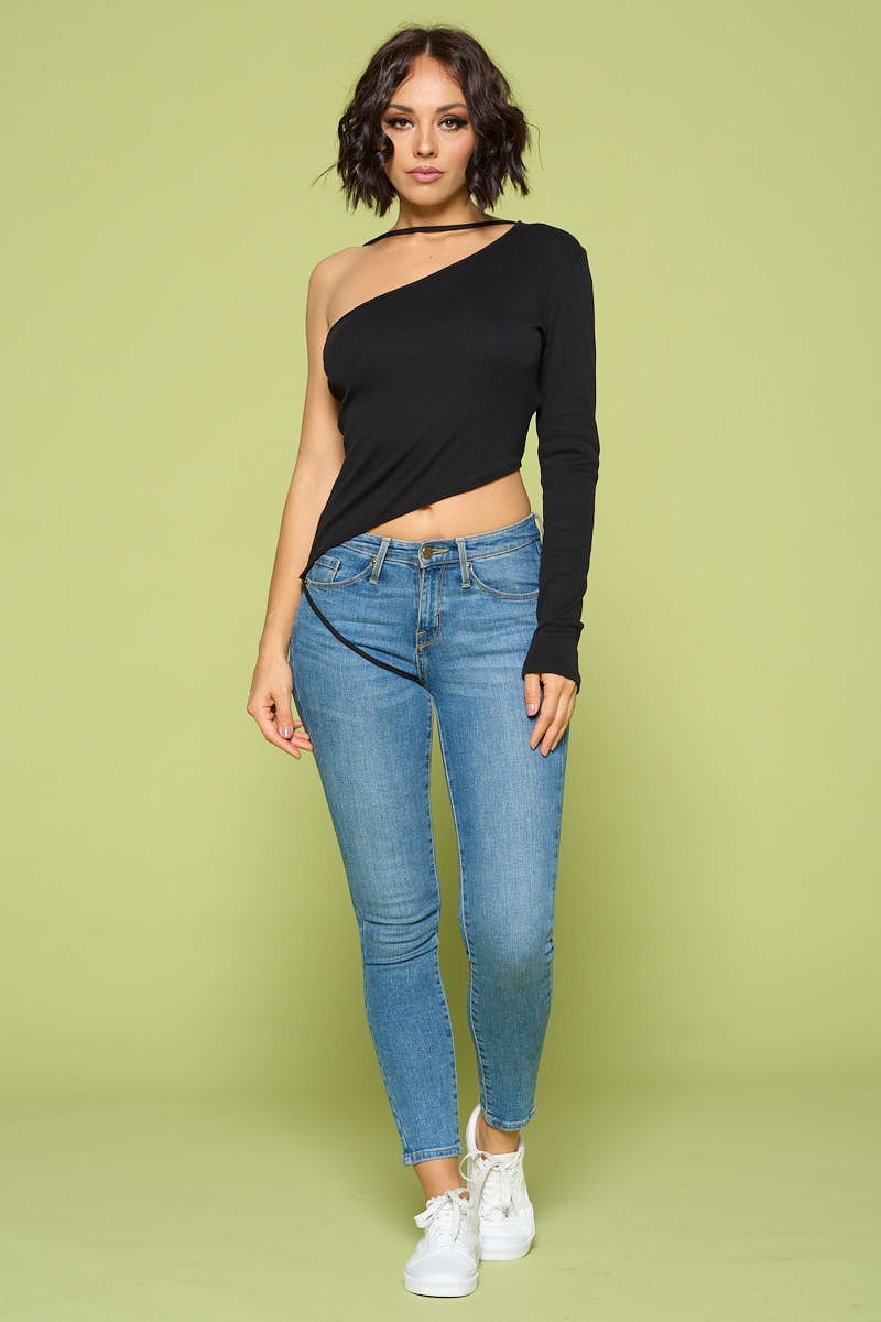 Solid Color One Shoulder Off Top-Product Type | Naughty Smile Fashion