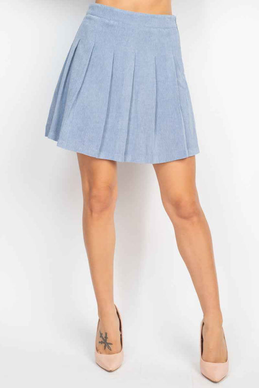 Sale - A-line Corduroy Pleated Mini Skirt – On Sale Now