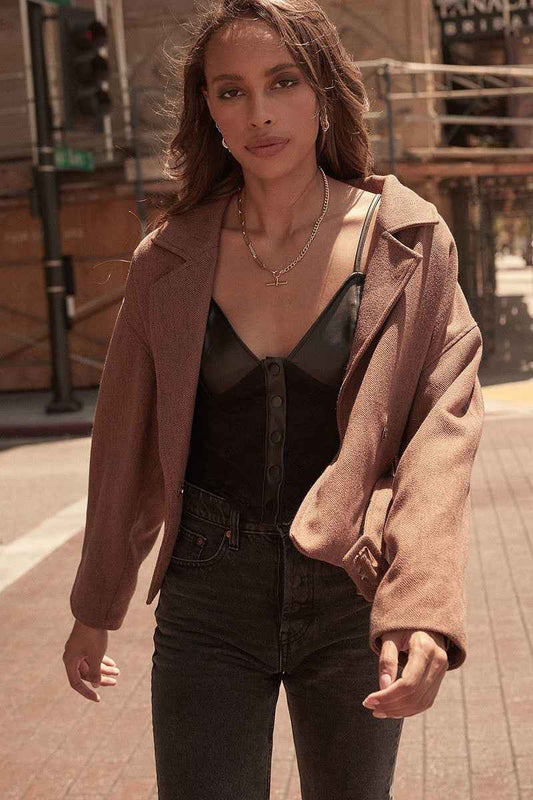 Sale - A Faux Leather And Lace Camisole Top – On Sale Now