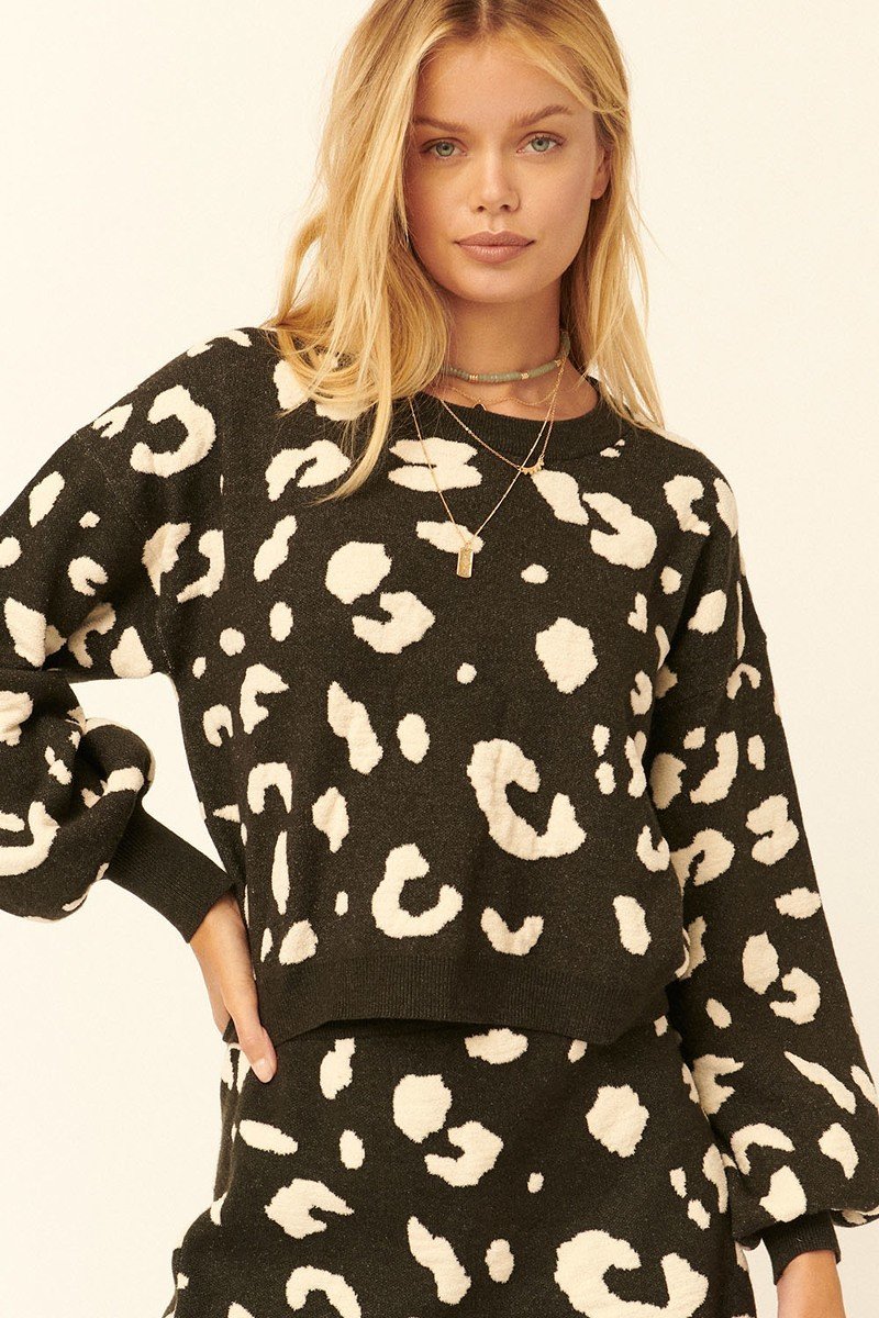 A Leopard Print Pullover Sweater-Product Type | Naughty Smile Fashion