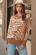 A Zebra Print Pullover Sweater-Product Type | Naughty Smile Fashion