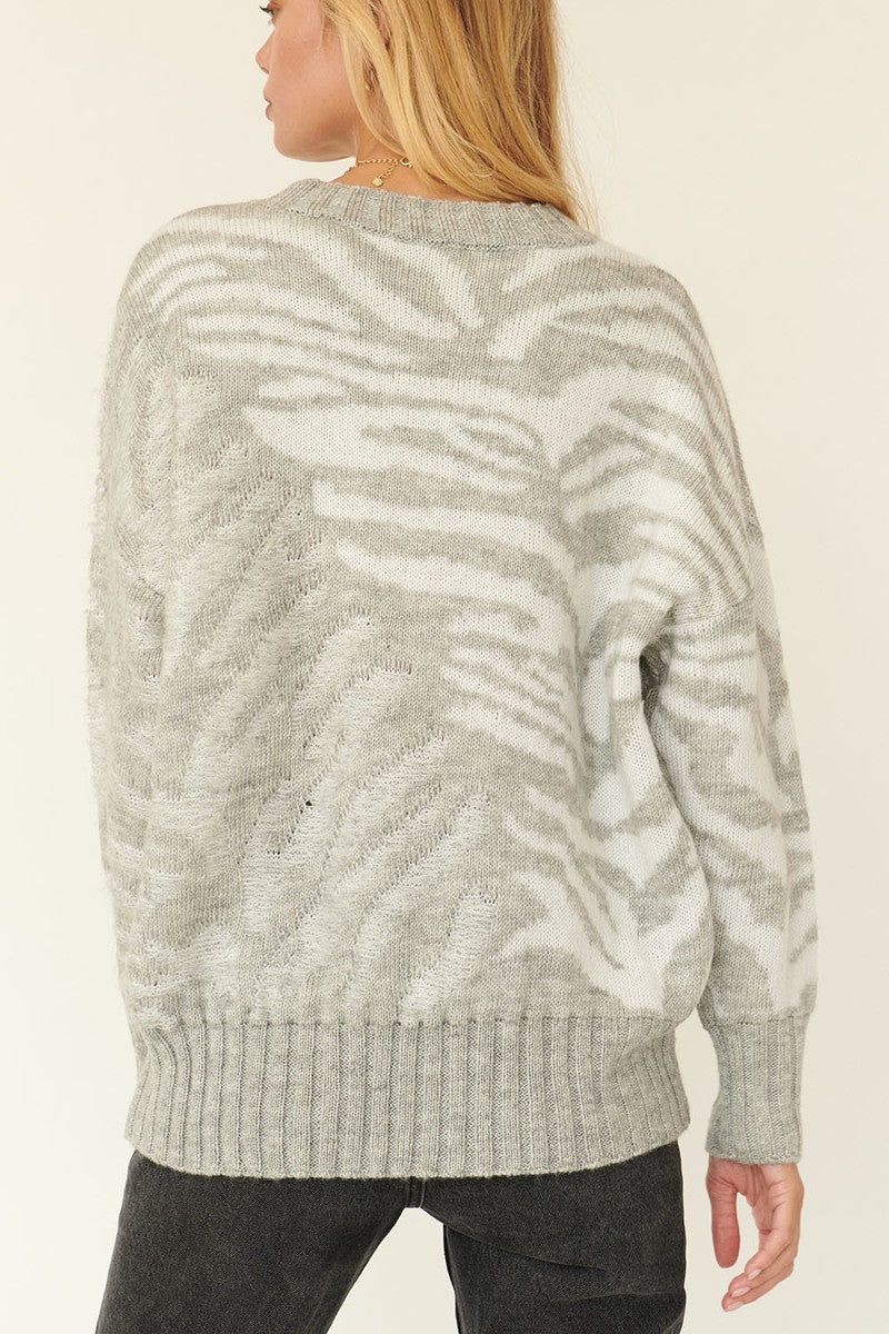 A Zebra Print Pullover Sweater-Product Type | Naughty Smile Fashion