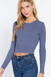 Long Slv Open Back Sweater Top