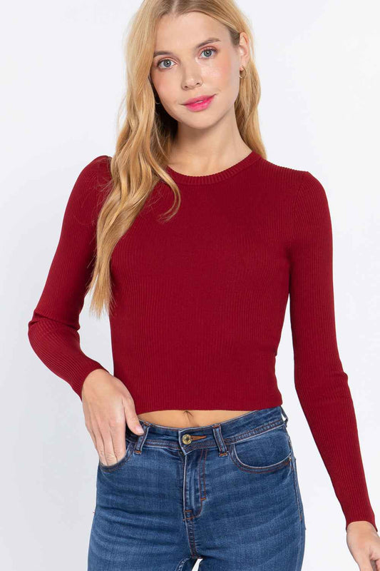 Sale - Long Slv Open Back Sweater Top – On Sale Now