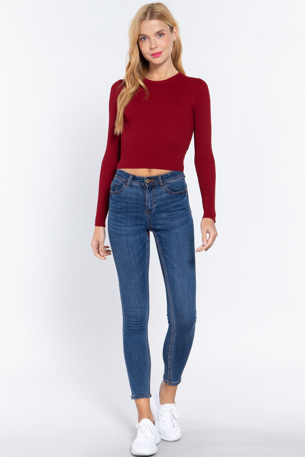 Long Slv Open Back Sweater Top-Product Type | Naughty Smile Fashion