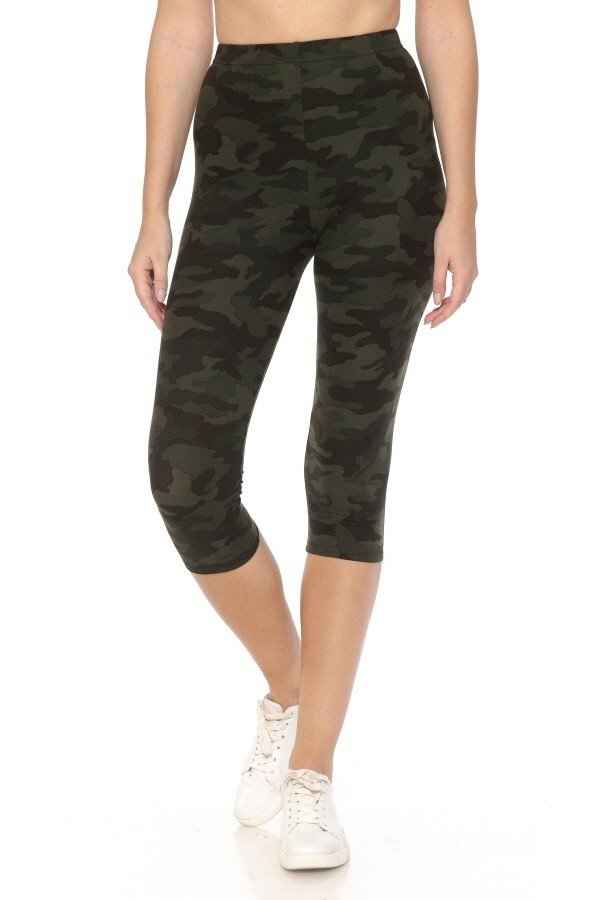 Multi-color Print, Cropped Capri Leggings In A Fitted Style With A Banded High Waist – multicolor, fashion, women style