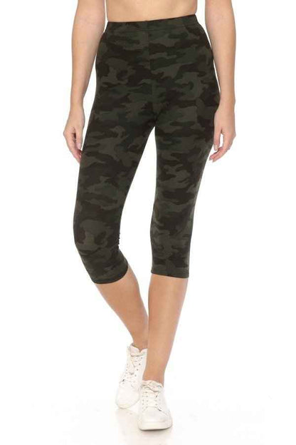 Multi-color Print, Cropped Capri Leggings In A Fitted Style With A Banded High Waist – multicolor, fashion, women style
