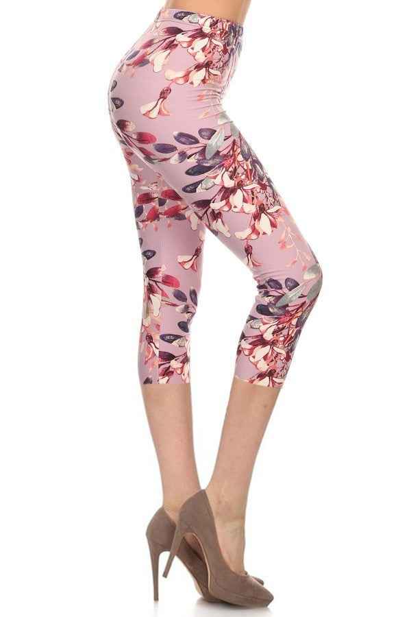 Multi-color Print, Cropped Capri Leggings In A Fitted Style With A Banded High Waist – multicolor, fashion, women style