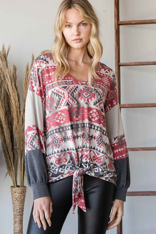 Sale - Beautiful Aztec Print Long Sleeve Sweater – On Sale Now
