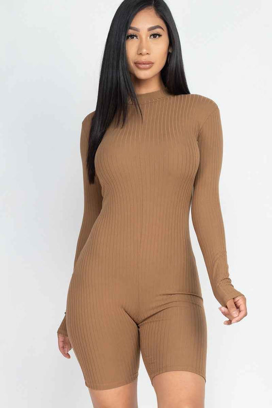 Ribbed Knit Romper – multicolor, fashion, women style
