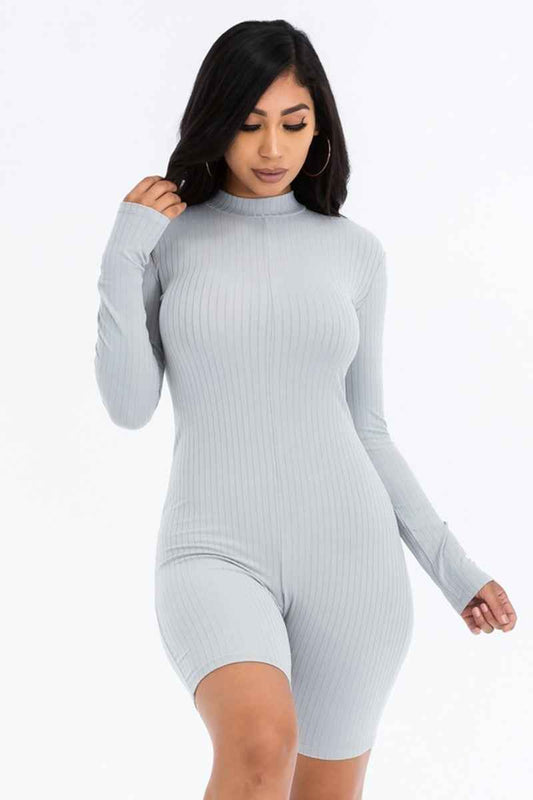 Ribbed Knit Romper – multicolor, fashion, women style