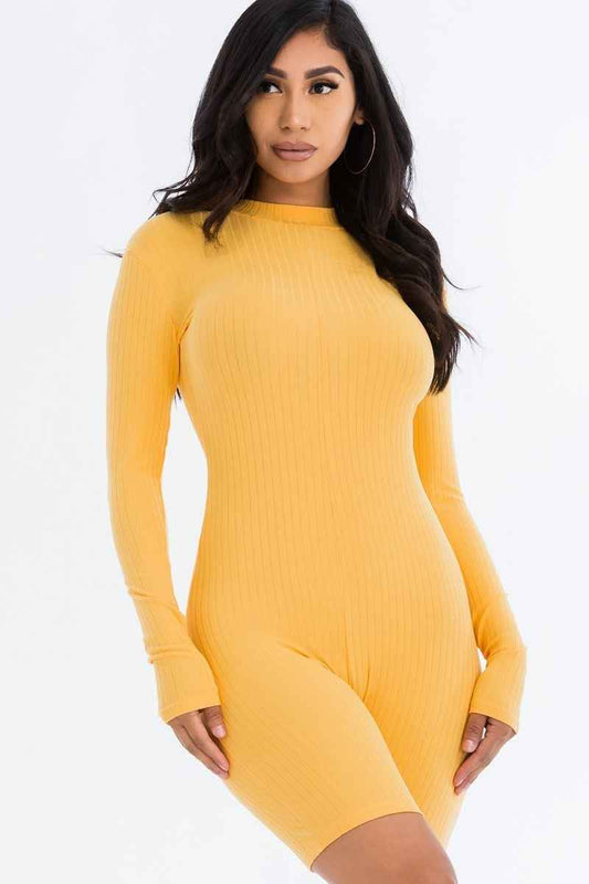 Ribbed Knit Romper – multicolor, fashion, women style