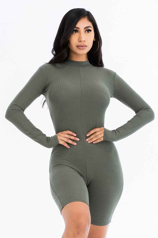 Ribbed Knit Romper – multicolor, fashion, women style