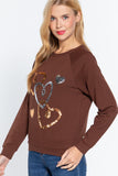 Sequins French Terry Pullover Top