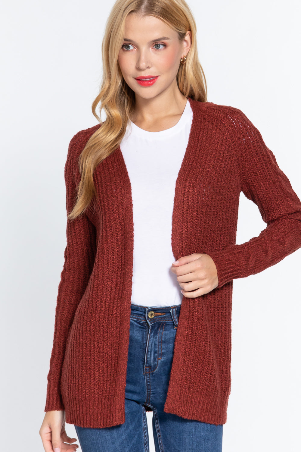 Long Slv Open Front Sweater Cardigan-Product Type | Naughty Smile Fashion