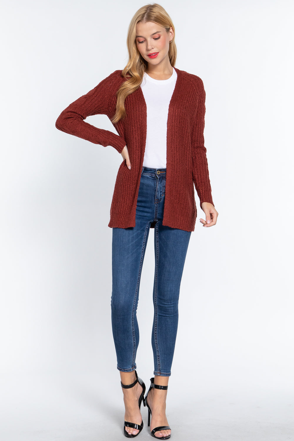 Long Slv Open Front Sweater Cardigan-Product Type | Naughty Smile Fashion