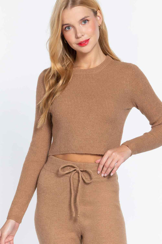 Sale - Long Slv Crew Neck Sweater Top – On Sale Now