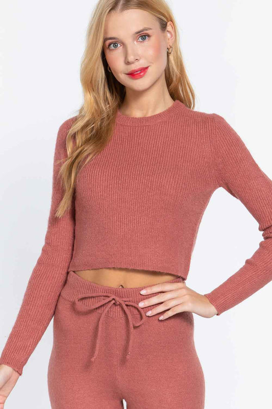 Sale - Long Slv Crew Neck Sweater Top – On Sale Now