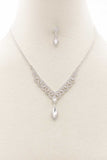 Marquise Shape Rhinestone Necklace