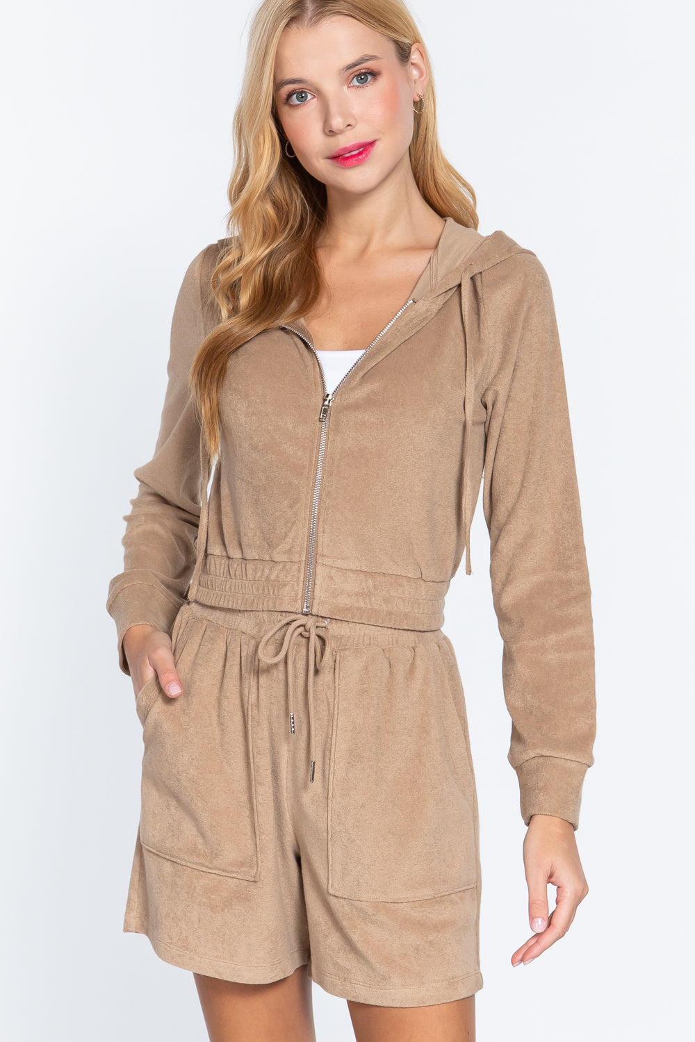 Hoodie Terry Towelling Jacket-Product Type | Naughty Smile Fashion