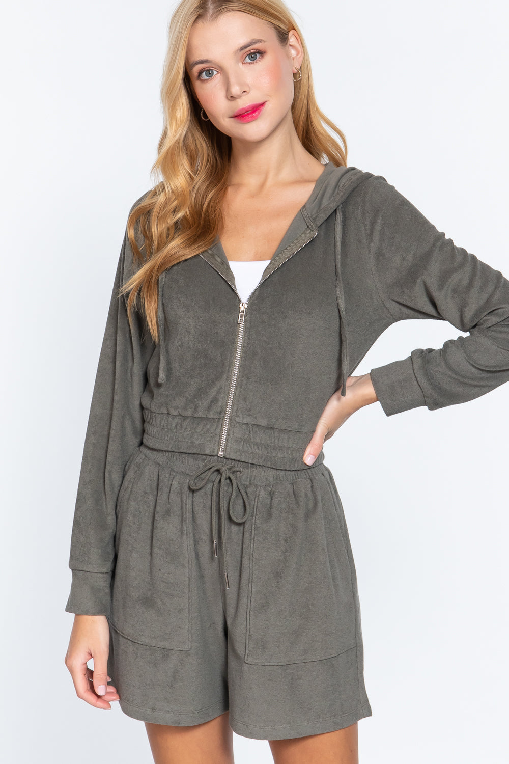 Hoodie Terry Towelling Jacket-Product Type | Naughty Smile Fashion