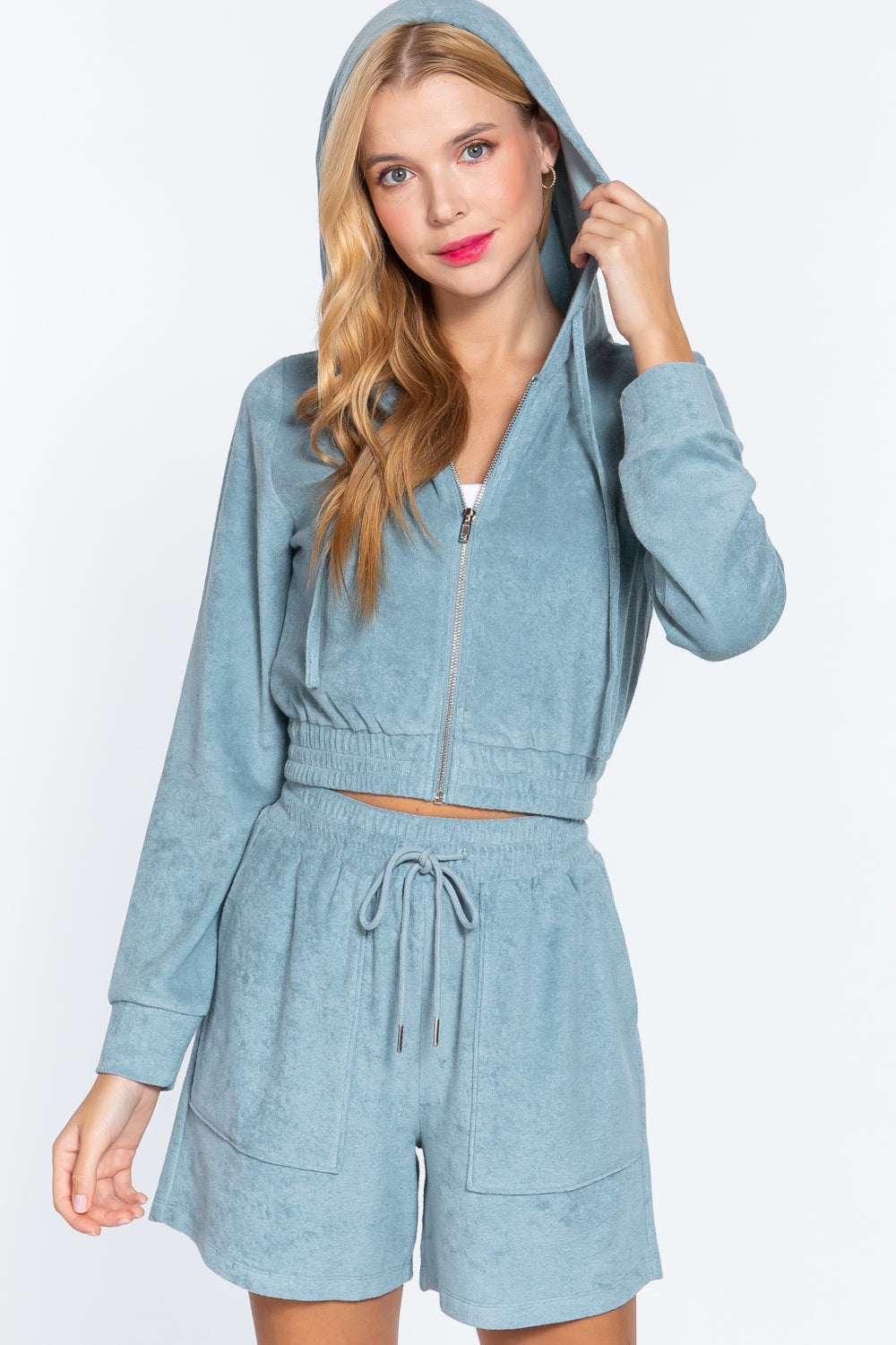 Hoodie Terry Towelling Jacket-Product Type | Naughty Smile Fashion