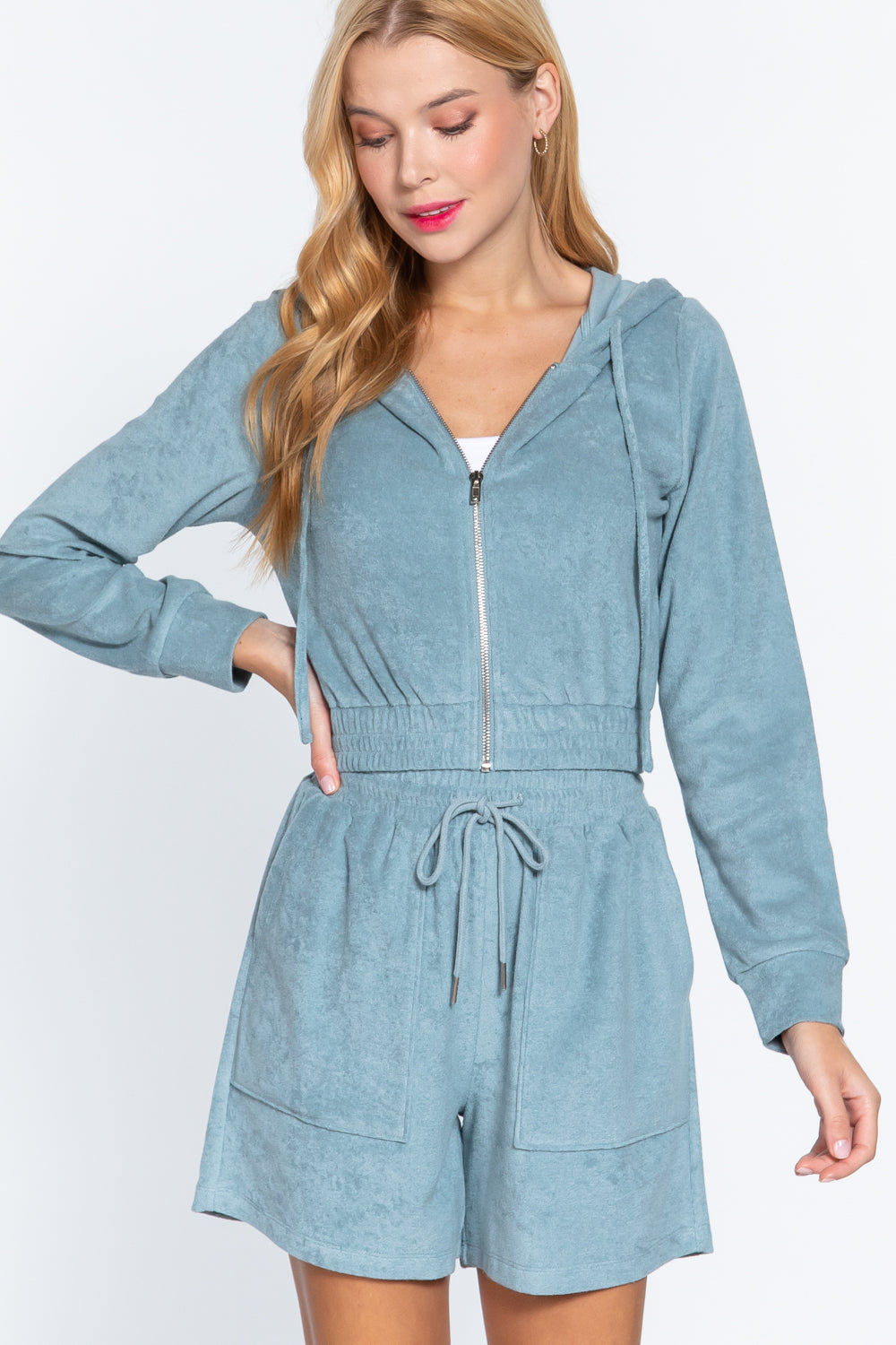 Hoodie Terry Towelling Jacket-Product Type | Naughty Smile Fashion