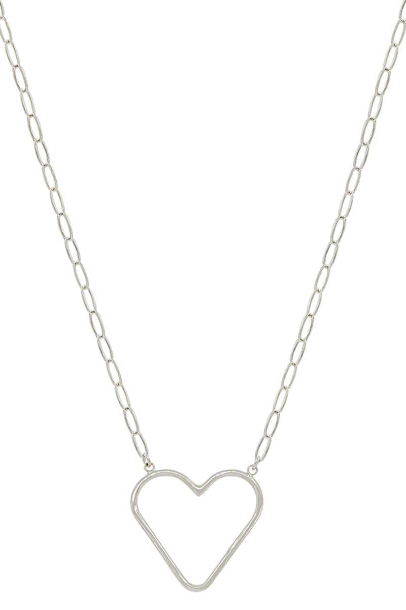 Metal Chain Heart Pendant Necklace