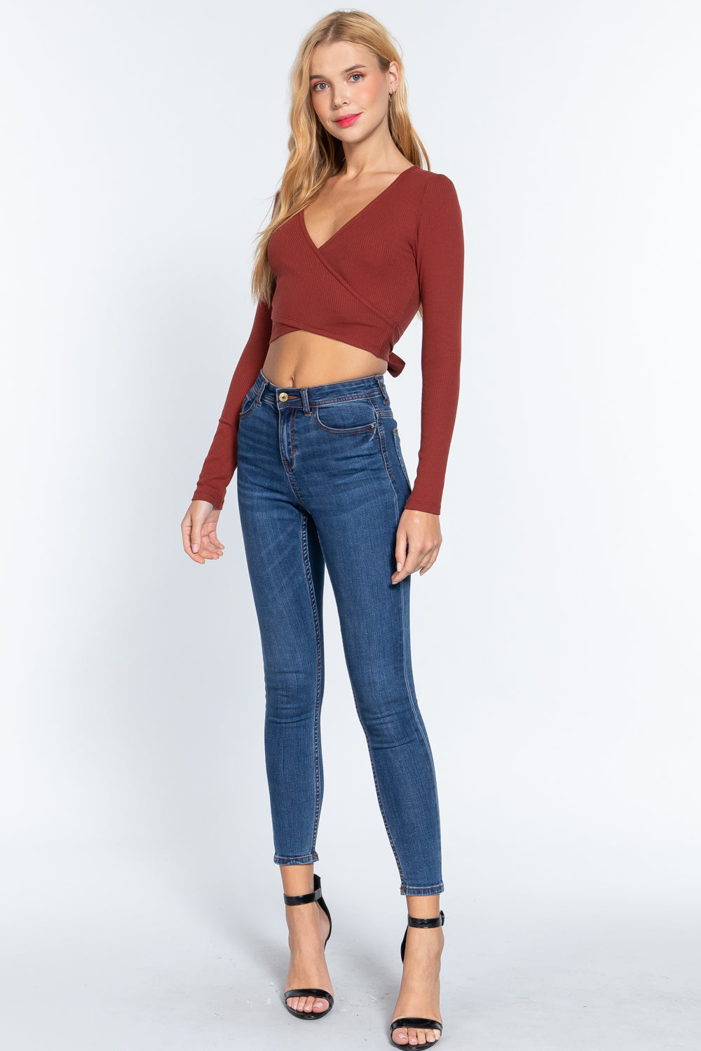 Surplice W/tie Rib Knit Top-Product Type | Naughty Smile Fashion