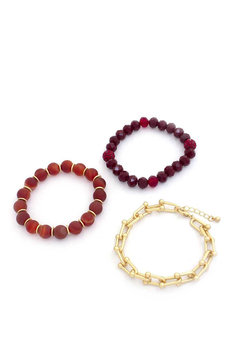 U Link Stone Beaded Bracelet Set.