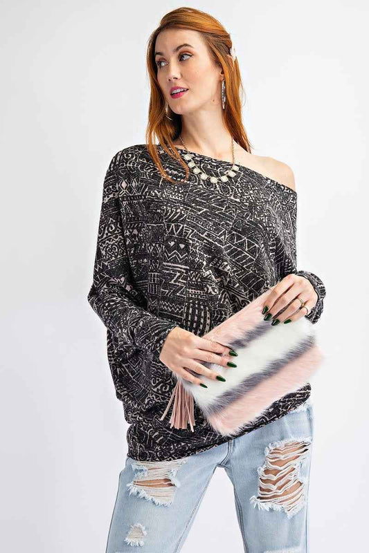 Sale - Tribal Printed Knit Top – On Sale Now