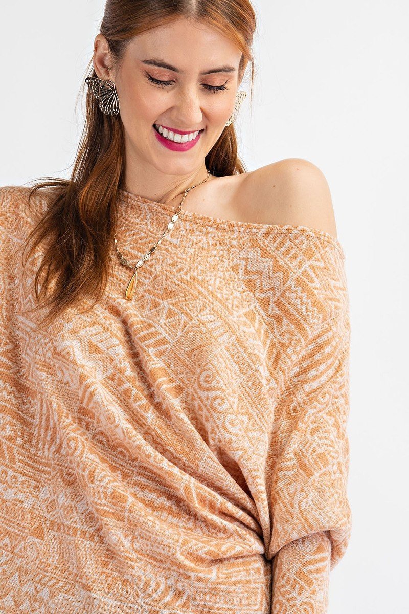Tribal Printed Knit Top-Product Type | Naughty Smile Fashion