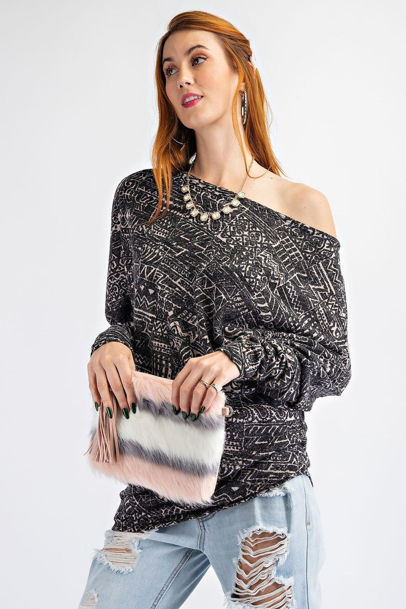 Tribal Printed Knit Top-Product Type | Naughty Smile Fashion