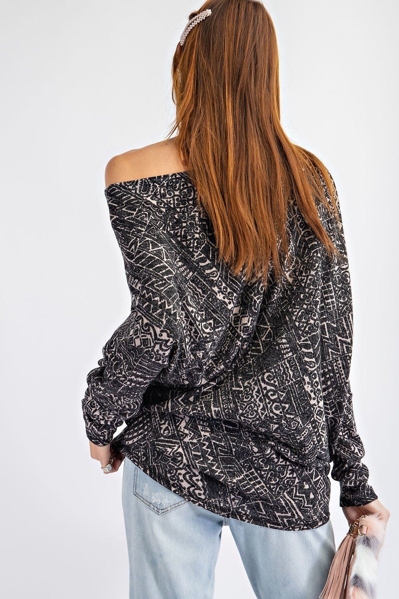 Tribal Printed Knit Top-Product Type | Naughty Smile Fashion