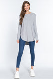 Long Slv Side Slit French Terry Tunic