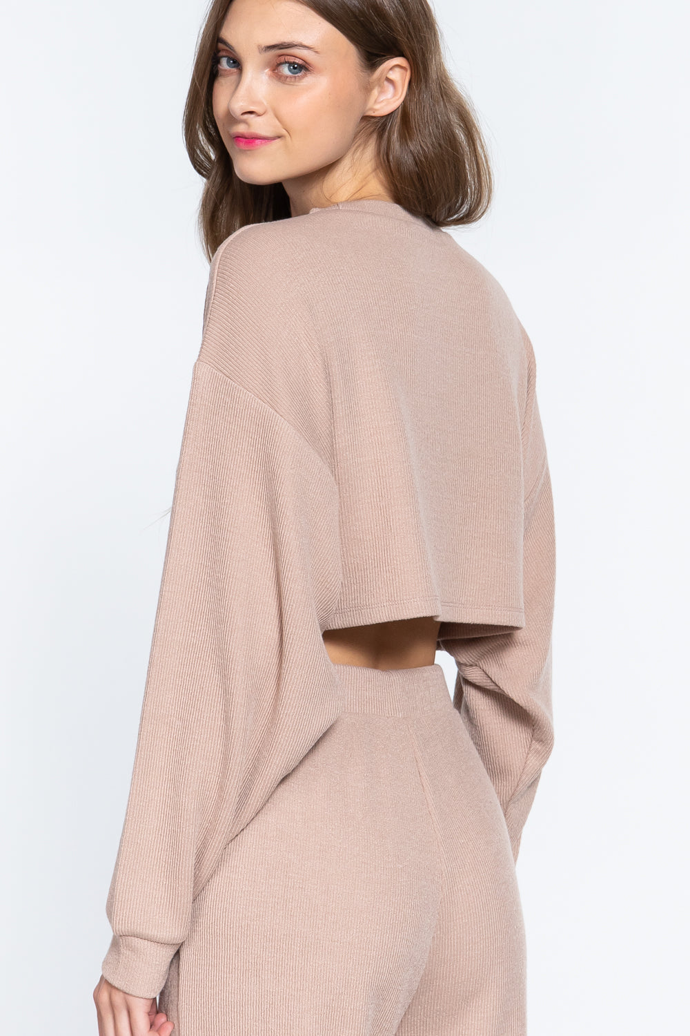 Long Dolman Slv Hacci Crop Top-Product Type | Naughty Smile Fashion