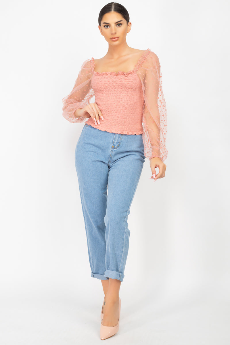 Square Neck Smocking Top-Product Type | Naughty Smile Fashion