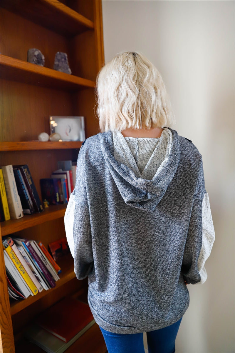 Belt & Reversed Details Zip-up Hooded Sweater-Product Type | Naughty Smile Fashion