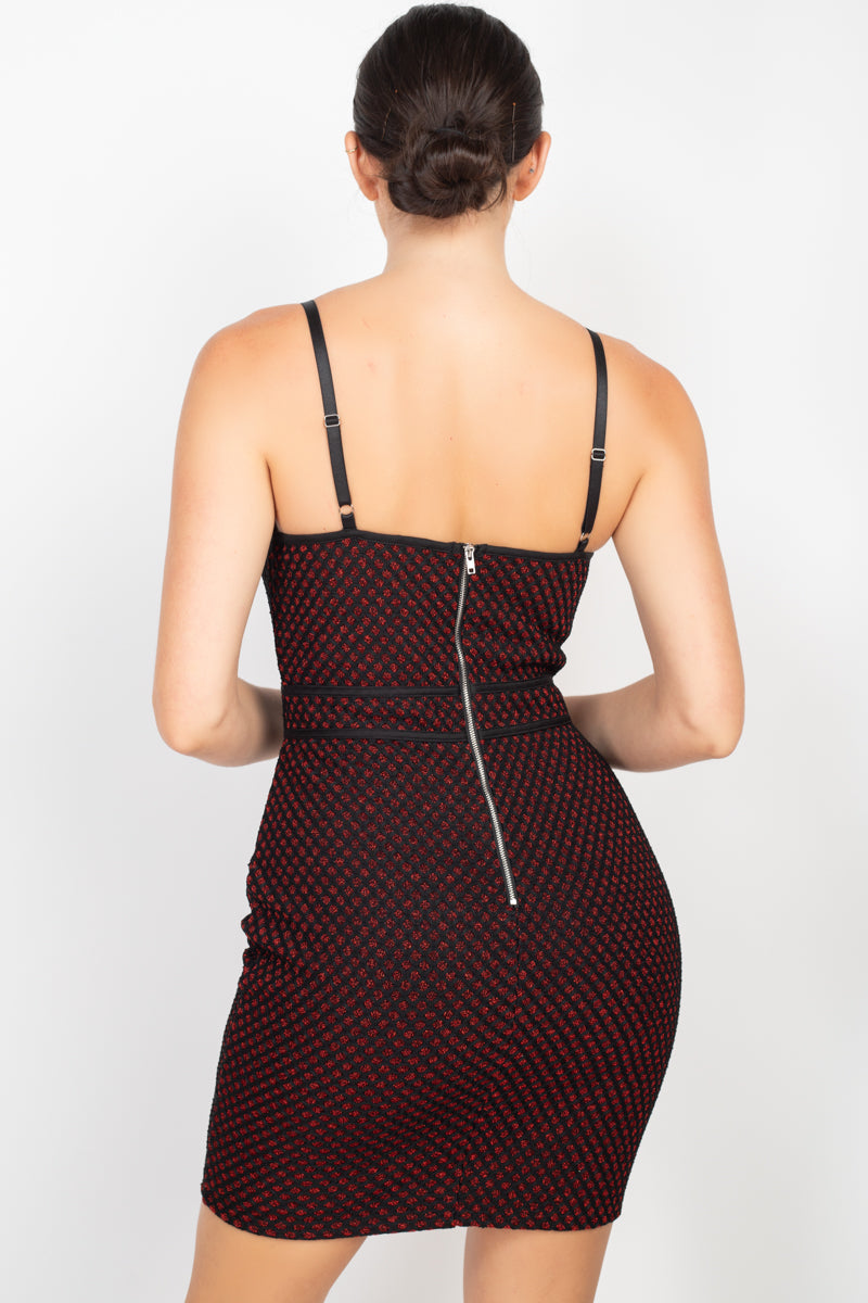 Sleeveless Sparkle Honeycomb Bodycon Dress-Product Type | Naughty Smile Fashion