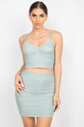 Shirred Cami Top & Mini Skirts Set-Product Type | Naughty Smile Fashion