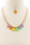 Colorful Happy Face Ball Bead Necklace