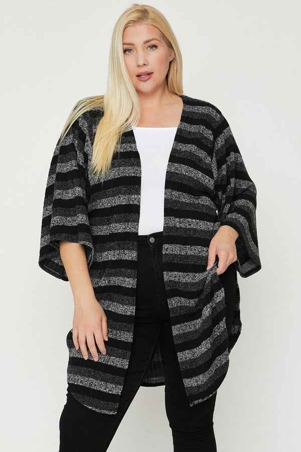 Plus Size Multi-color Striped Cardigan – Stylish & Comfortable – men’s fashion, stylish and versatile