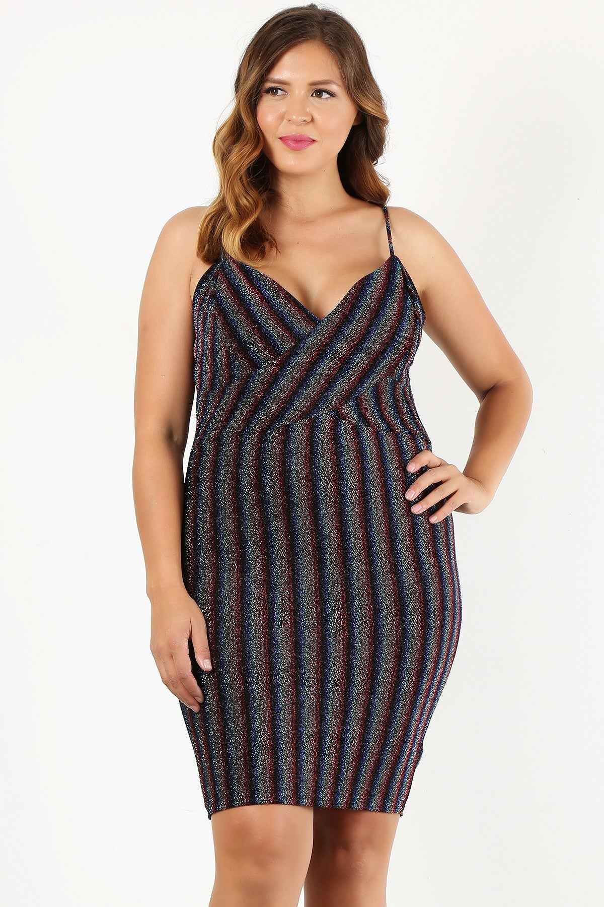 Plus Size Rainbow Striped Sleeveless Short Dress – Stylish & Comfortable – men’s fashion, stylish and versatile