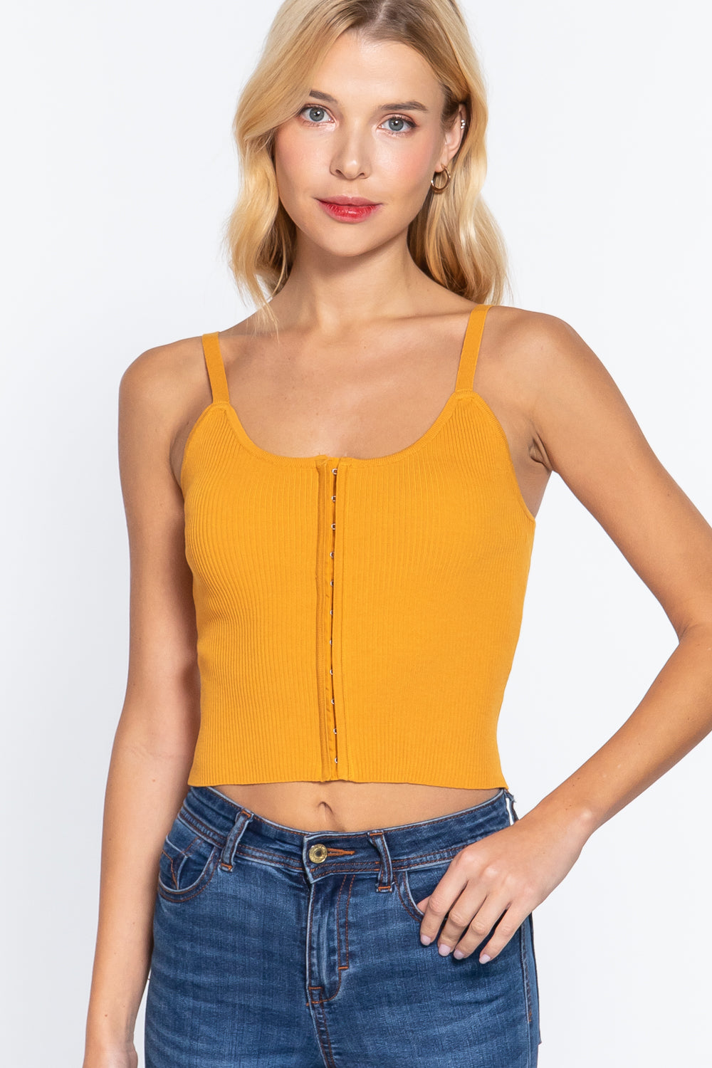 Front Closure With Hooks Sweater Cami Top-Product Type | Naughty Smile Fashion