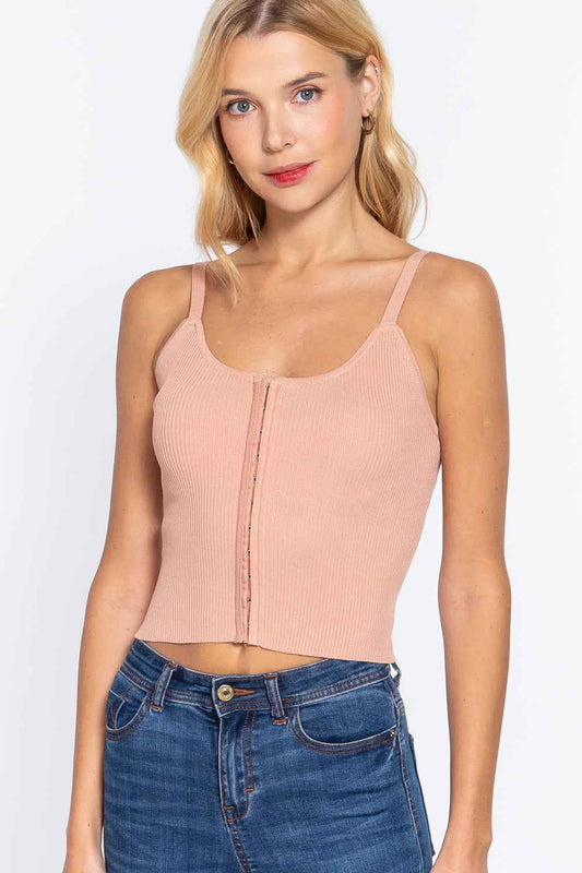 Sale - Front Closure With Hooks Sweater Cami Top – On Sale Now