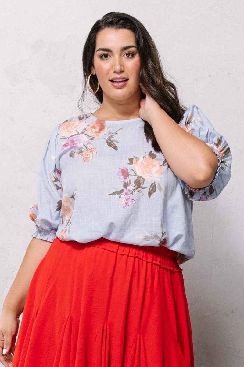 Plus Size Floral Printed Woven Blouse – Stylish & Comfortable – men’s fashion, stylish and versatile