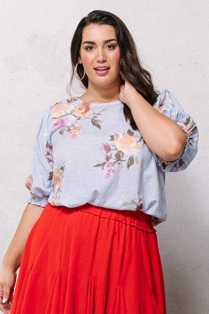 Plus Size Floral Printed Woven Blouse – Stylish & Comfortable – men’s fashion, stylish and versatile